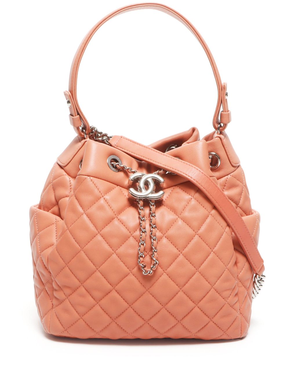 CHANEL Pre-Owned 2017 diamond-quilted bucket bag - Pink von CHANEL Pre-Owned