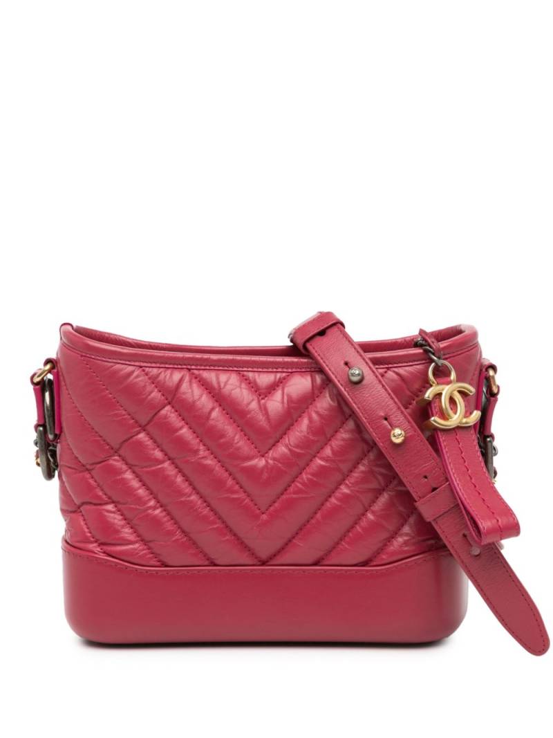 CHANEL Pre-Owned 2018-2019 Small Chevron Aged Calfskin Gabrielle crossbody bag - Pink von CHANEL Pre-Owned