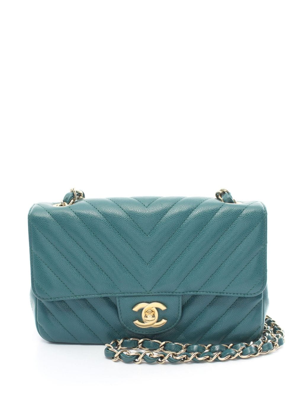 CHANEL Pre-Owned 2018-2019 V-stitch shoulder bag - Green von CHANEL Pre-Owned