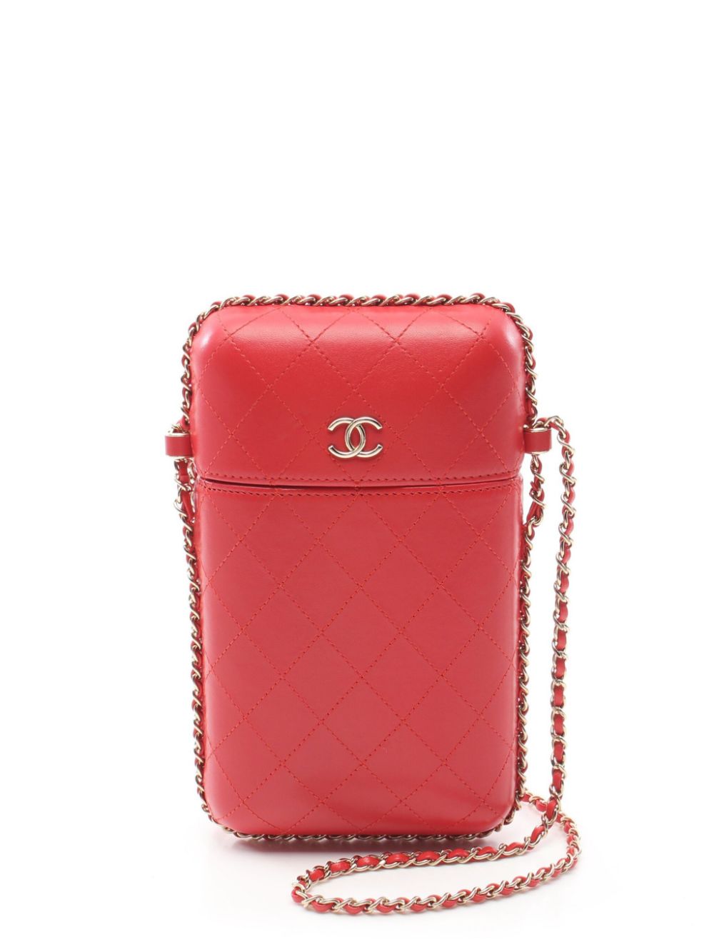 CHANEL Pre-Owned 2018 CC diamond-quilted shoulder bag - Red von CHANEL Pre-Owned