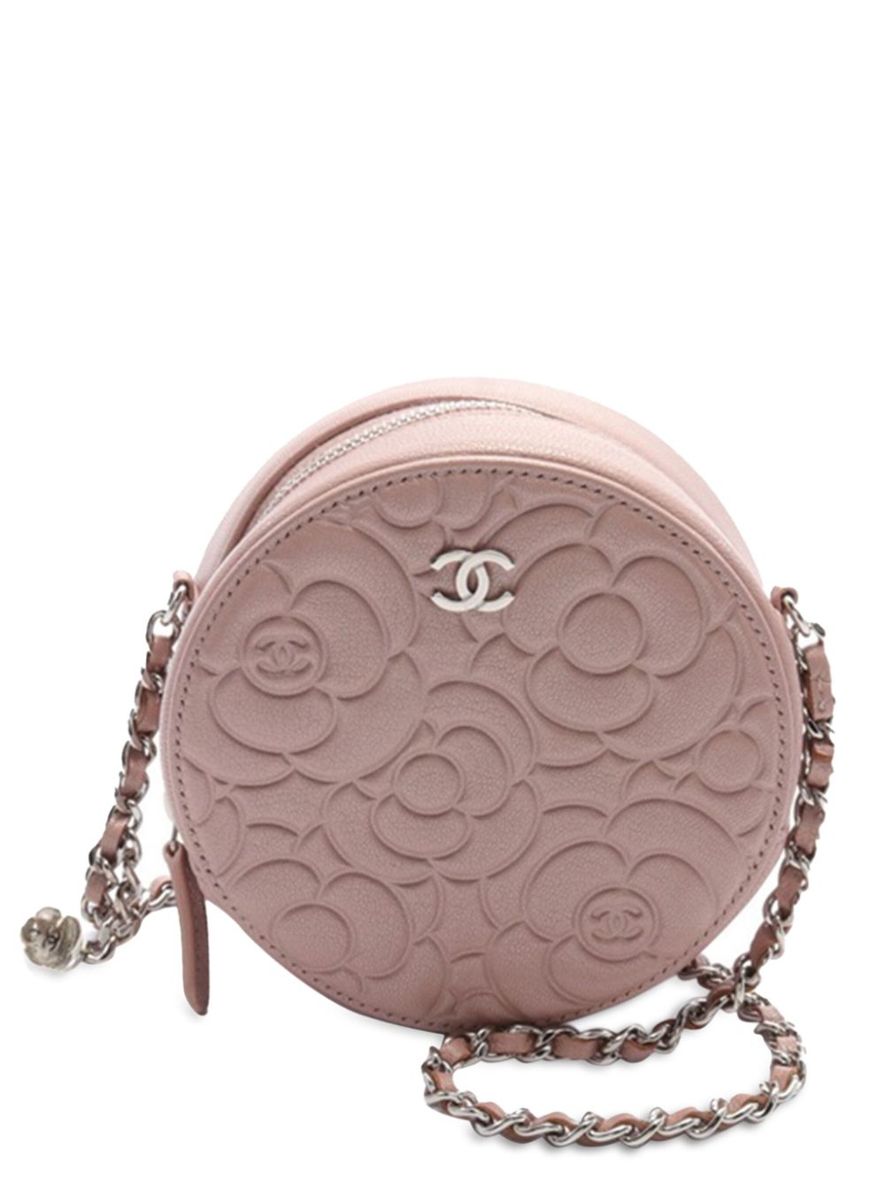 CHANEL Pre-Owned 2019 Goatskin Camellia Round Clutch With Chain crossbody bag - Pink von CHANEL Pre-Owned