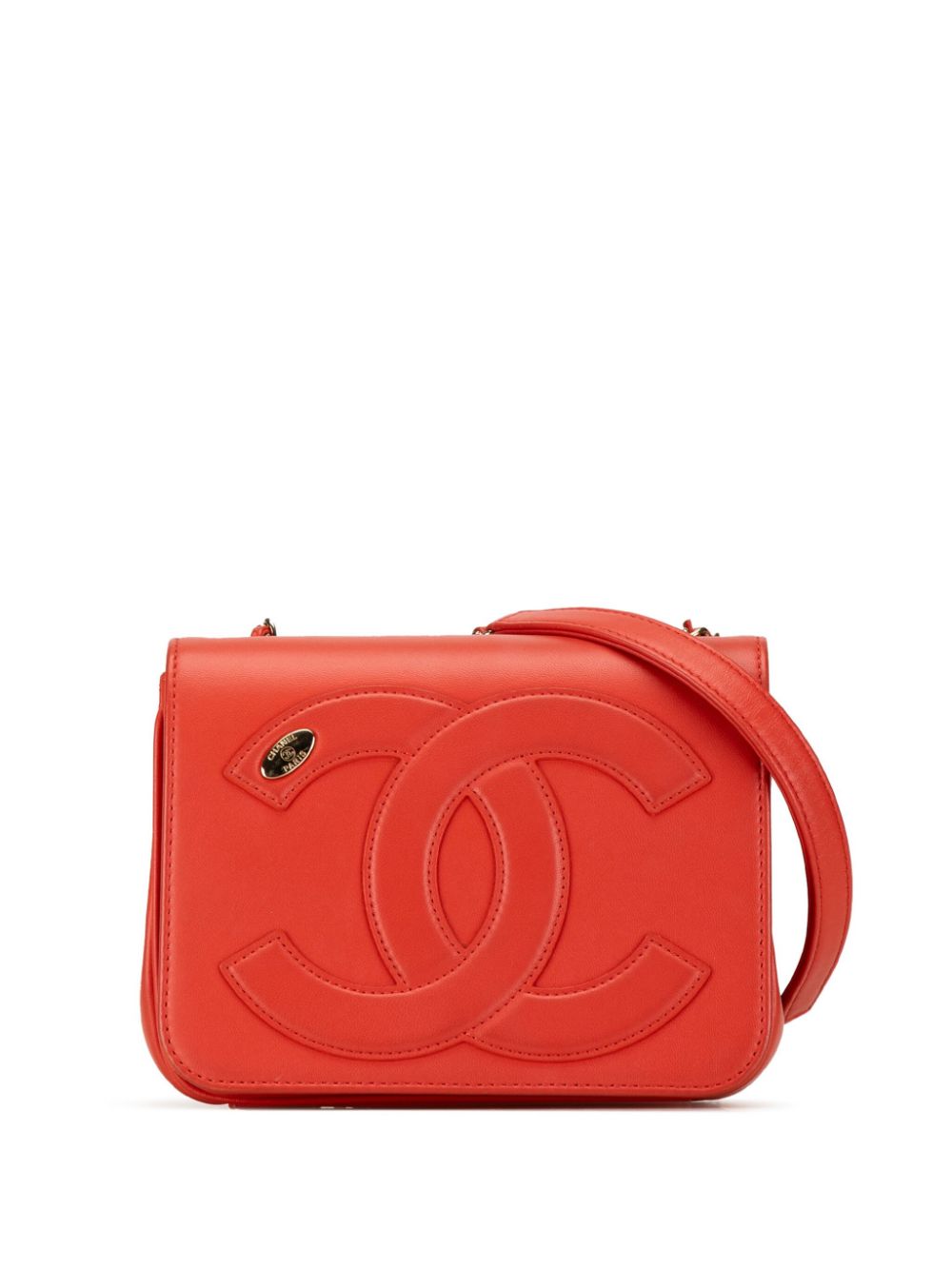 CHANEL Pre-Owned 2019 Lambskin CC Mania Flap crossbody bag - Red von CHANEL Pre-Owned