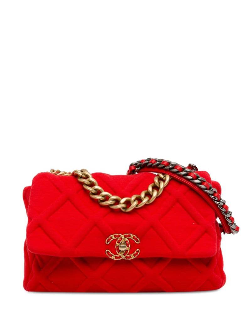 CHANEL Pre-Owned 2019 Large Jersey 19 Flap satchel - Red von CHANEL Pre-Owned