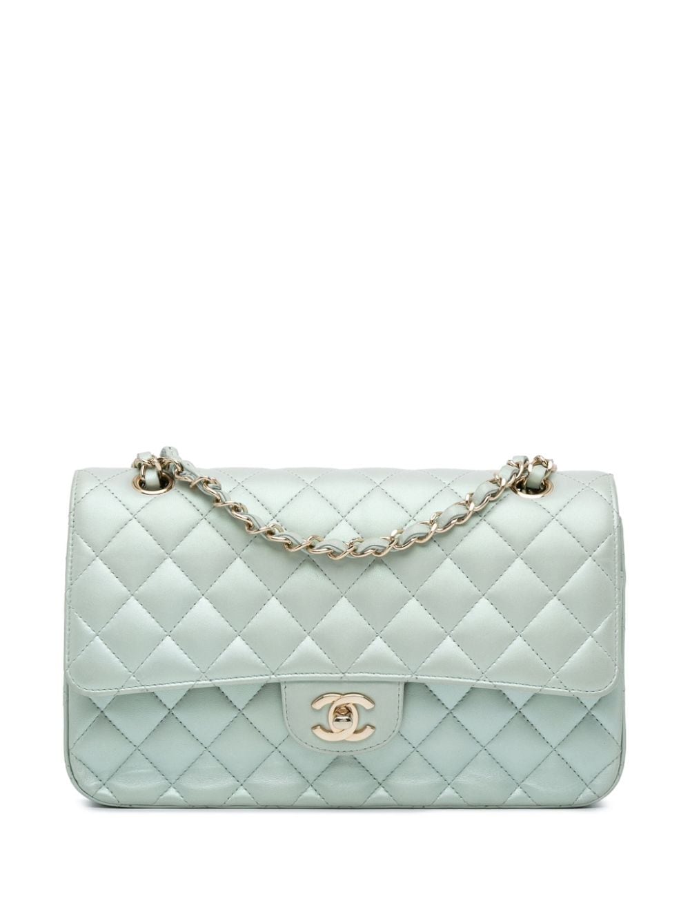 CHANEL Pre-Owned 2019 Medium Classic Iridescent Lambskin Double Flap shoulder bag - Blue von CHANEL Pre-Owned