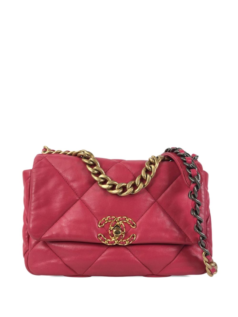 CHANEL Pre-Owned 2019 Medium Lambskin 19 Flap satchel - Pink von CHANEL Pre-Owned