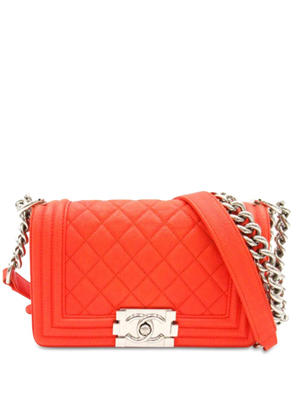 CHANEL Pre-Owned 2019 Small Caviar Boy Flap crossbody bag - Orange von CHANEL Pre-Owned