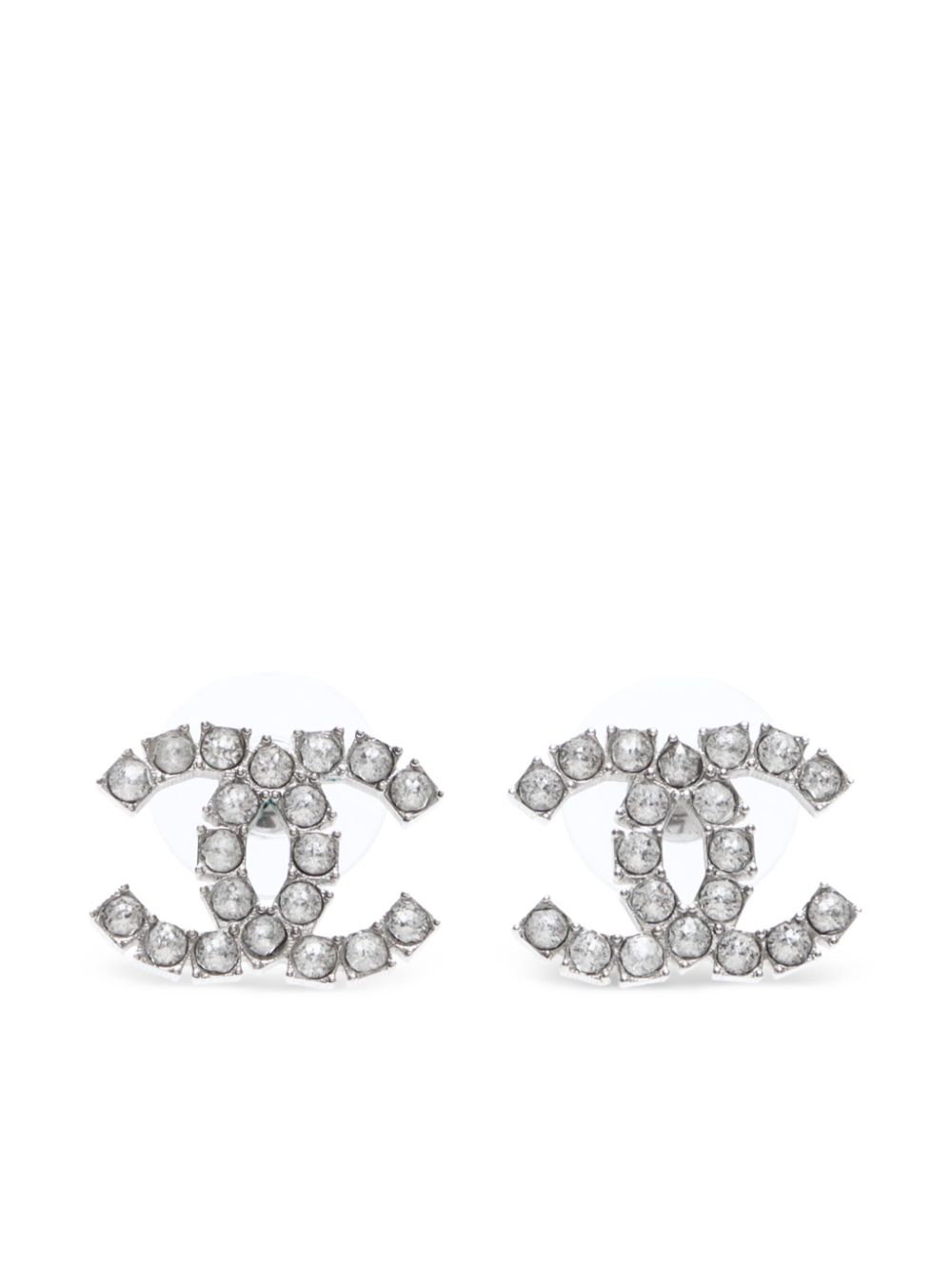 CHANEL Pre-Owned 2020 CC rhinestone earrings - Silver von CHANEL Pre-Owned