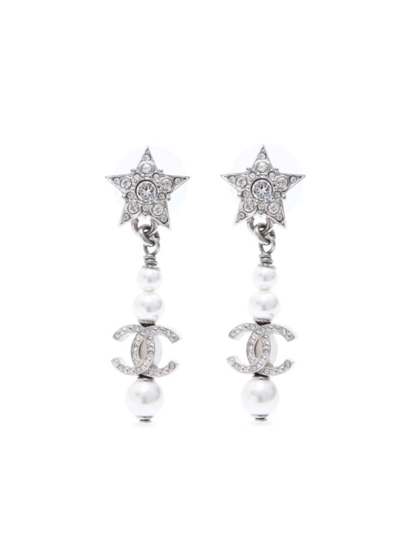 CHANEL Pre-Owned 2020 CC star rhinestone earrings - Silver von CHANEL Pre-Owned