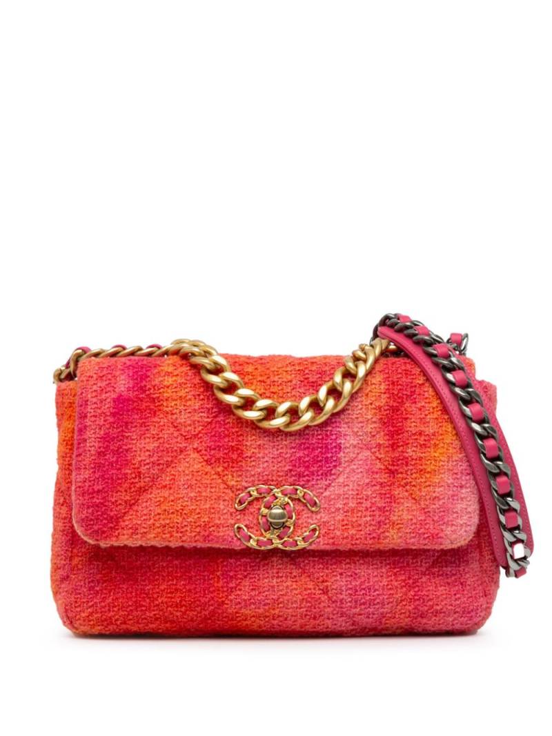 CHANEL Pre-Owned 2020 Medium Tweed 19 Flap satchel - Pink von CHANEL Pre-Owned