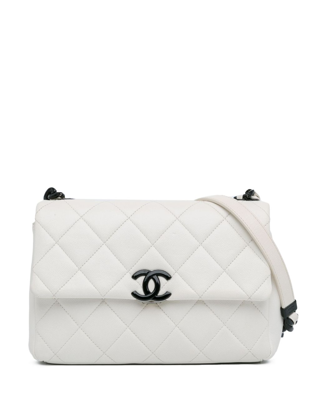 CHANEL Pre-Owned 2020 Quilted Caviar My Everything Flap crossbody bag - White von CHANEL Pre-Owned