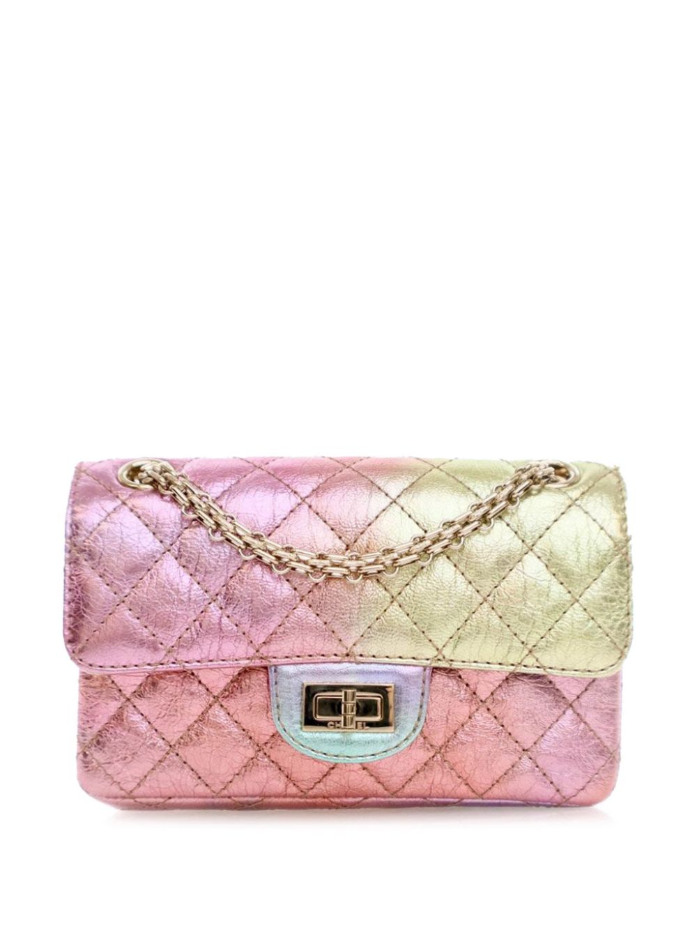 CHANEL Pre-Owned 2020 Reissue 2.55 Metallic Aged Goatskin Single Flap 224 shoulder bag - Pink von CHANEL Pre-Owned