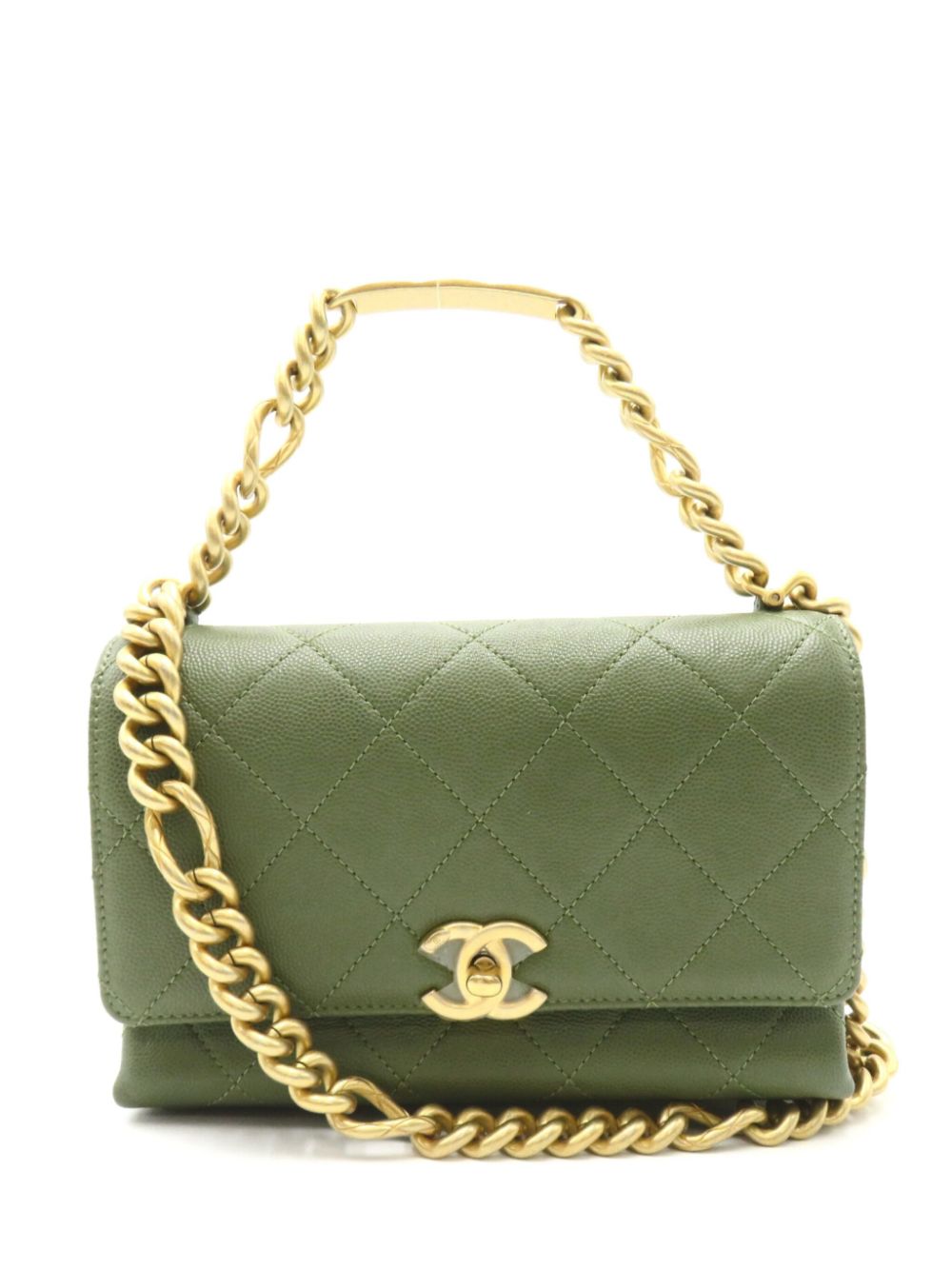 CHANEL Pre-Owned 2020 diamond-quilted two-way handbag - Green von CHANEL Pre-Owned