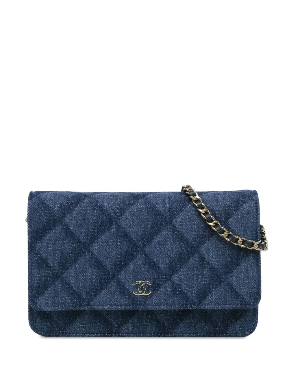 CHANEL Pre-Owned 2021-2023 CC Denim Wallet On Chain crossbody bag - Blue von CHANEL Pre-Owned