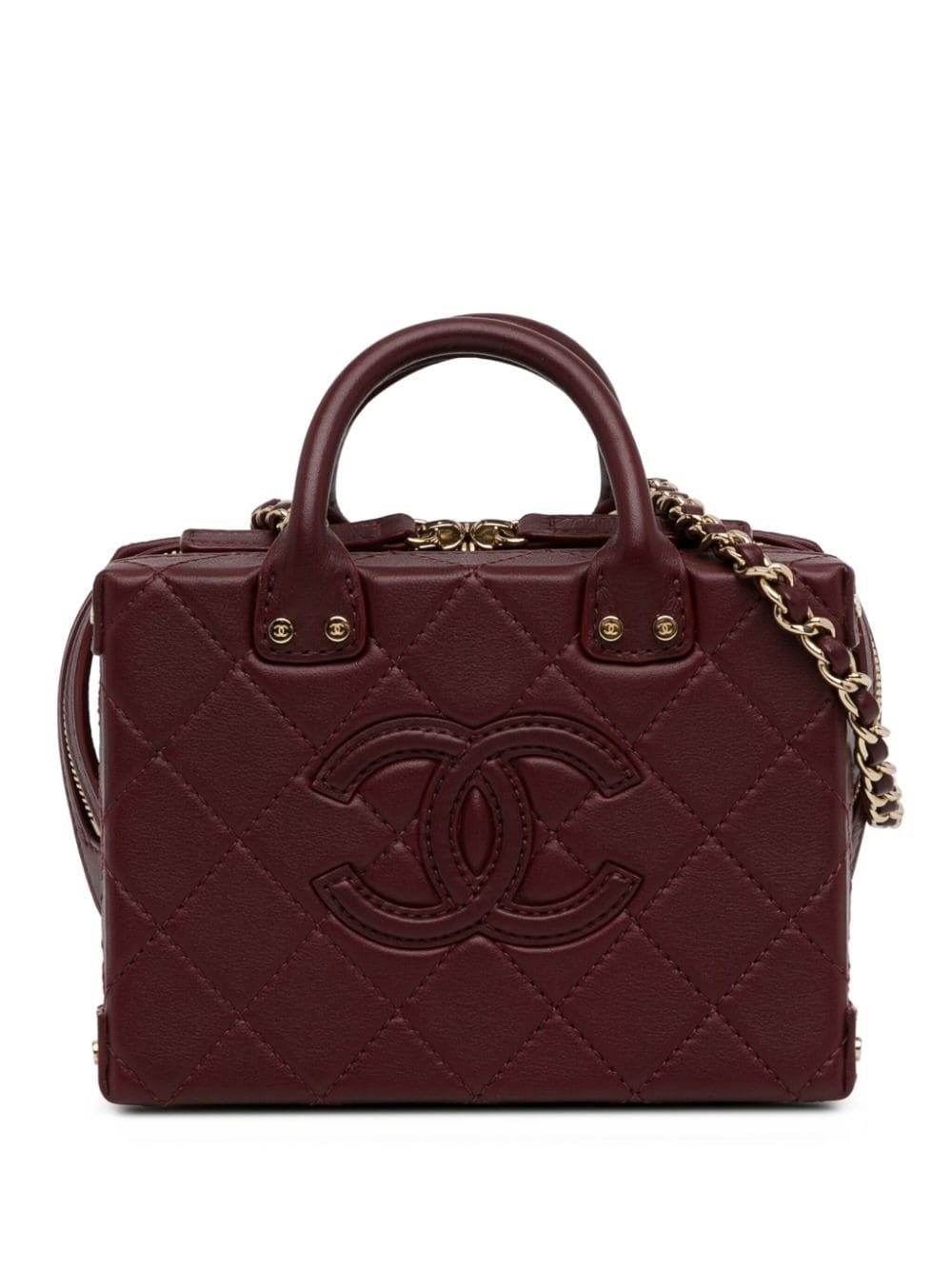 CHANEL Pre-Owned 2021-2023 CC Quilted Calfskin Vanity Case Box Bag satchel - Red von CHANEL Pre-Owned