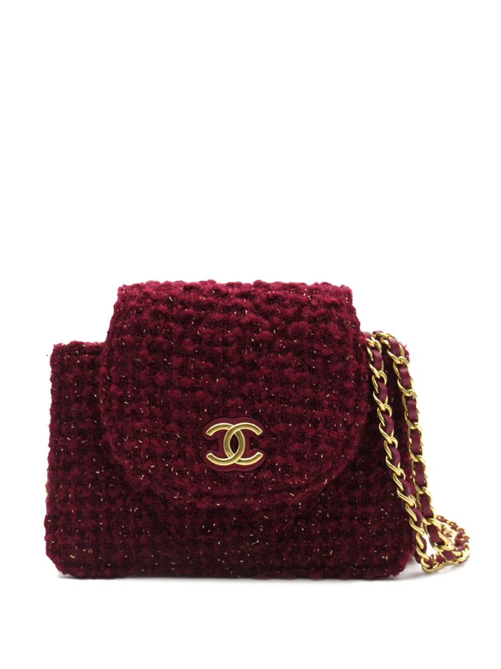 CHANEL Pre-Owned 2021-2023 CC Tweed crossbody bag - Red von CHANEL Pre-Owned