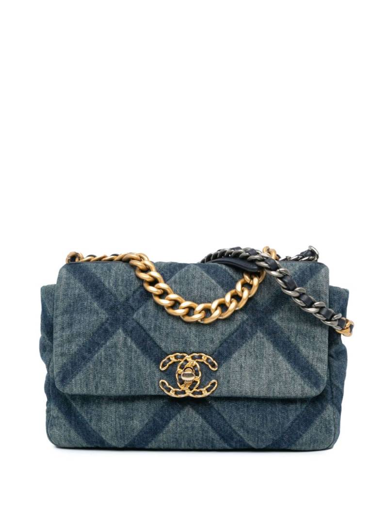 CHANEL Pre-Owned 2021-2024 Medium Denim 19 Flap shoulder bag - Blue von CHANEL Pre-Owned