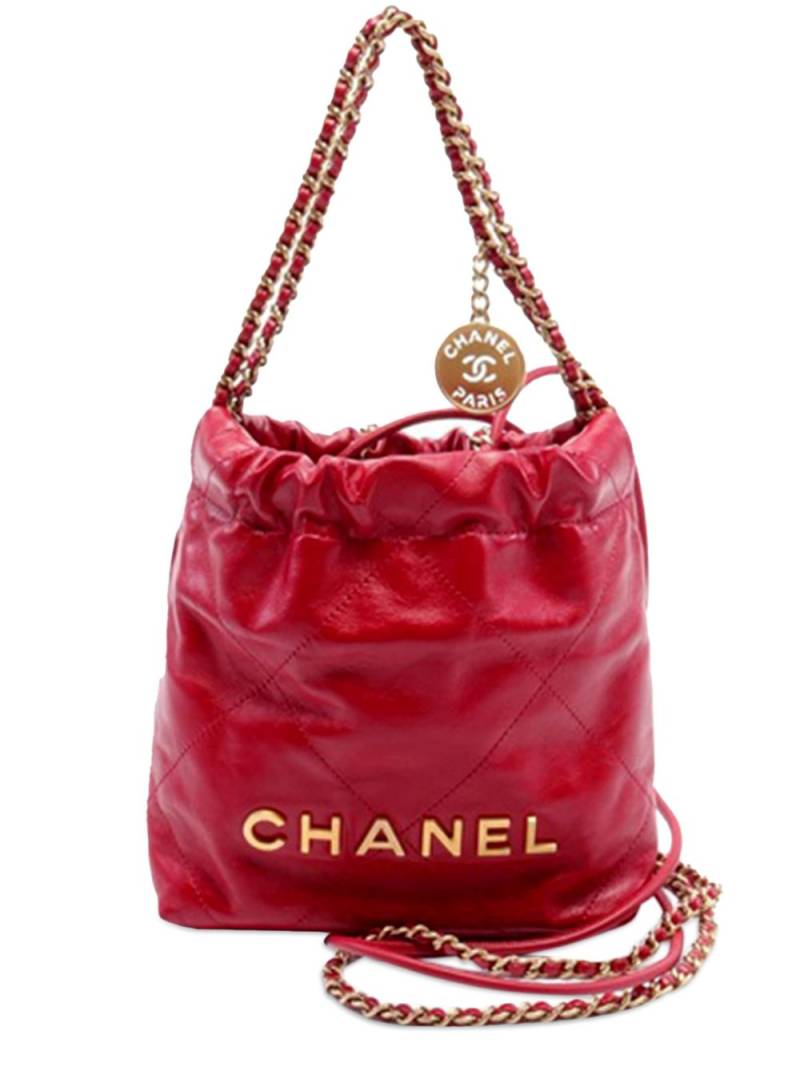 CHANEL Pre-Owned 2021-2024 Mini Calfskin 22 satchel - Red von CHANEL Pre-Owned