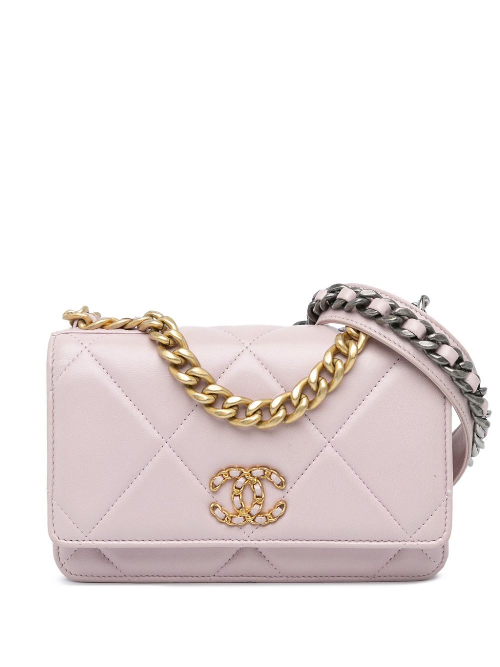 CHANEL Pre-Owned 2021-2024 Quilted Lambskin 19 Wallet on Chain satchel - Pink von CHANEL Pre-Owned