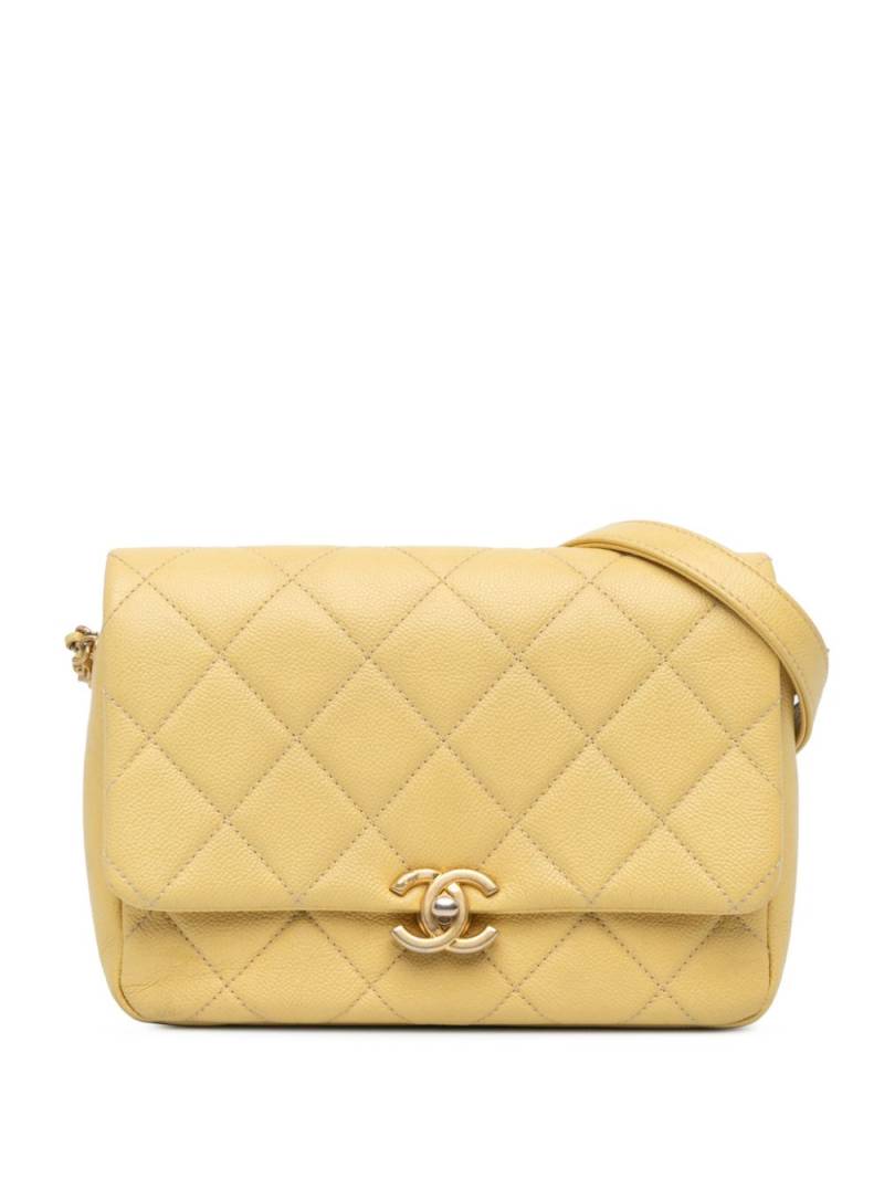 CHANEL Pre-Owned 2021-2024 Small Caviar Chain Melody Flap crossbody bag - Yellow von CHANEL Pre-Owned