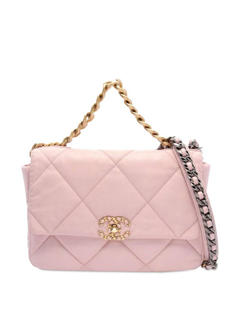 CHANEL Pre-Owned 2021 Large Lambskin 19 Flap satchel - Pink von CHANEL Pre-Owned