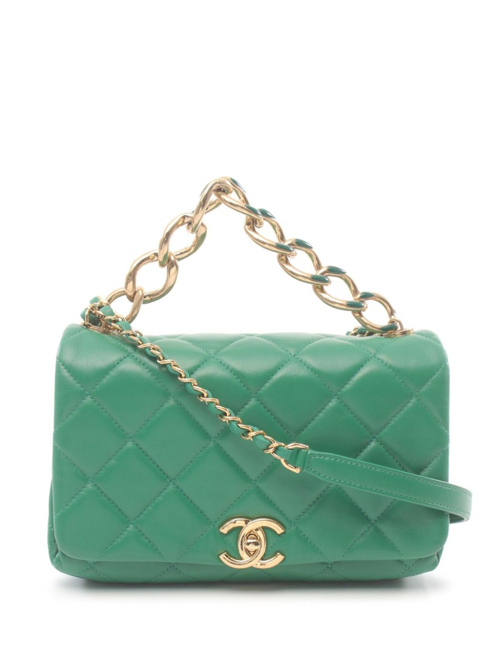 CHANEL Pre-Owned 2021 diamond-quilted shoulder bag - Green von CHANEL Pre-Owned