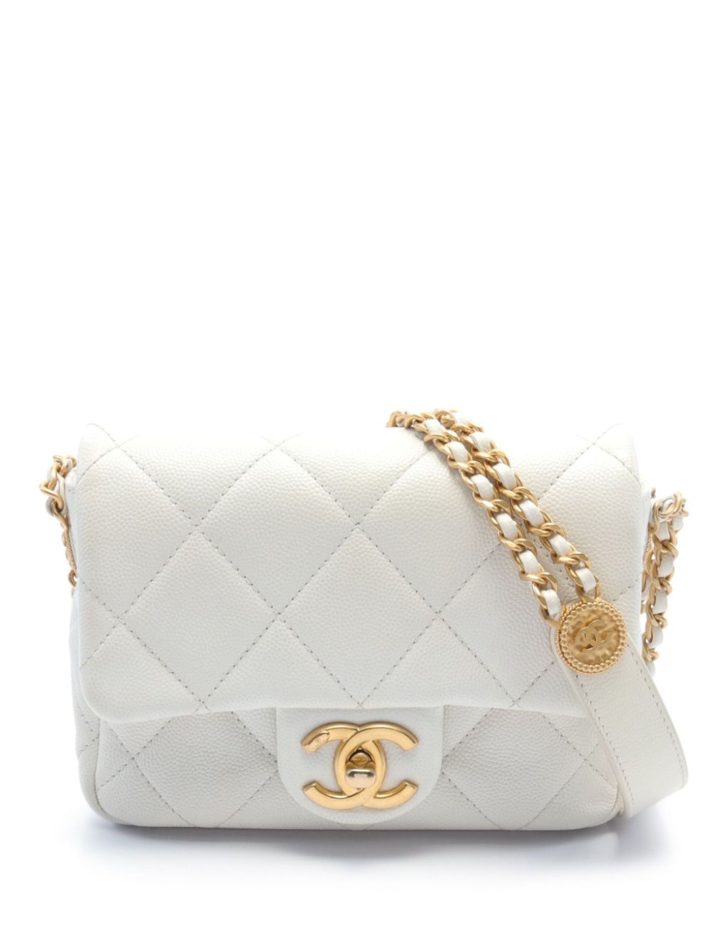 CHANEL Pre-Owned 2021 mini Twist Your Buttons Flap shoulder bag - White von CHANEL Pre-Owned