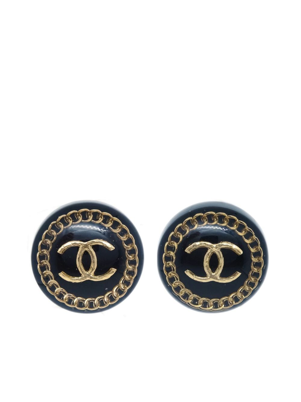 CHANEL Pre-Owned 2022 CC button earrings - Blue von CHANEL Pre-Owned