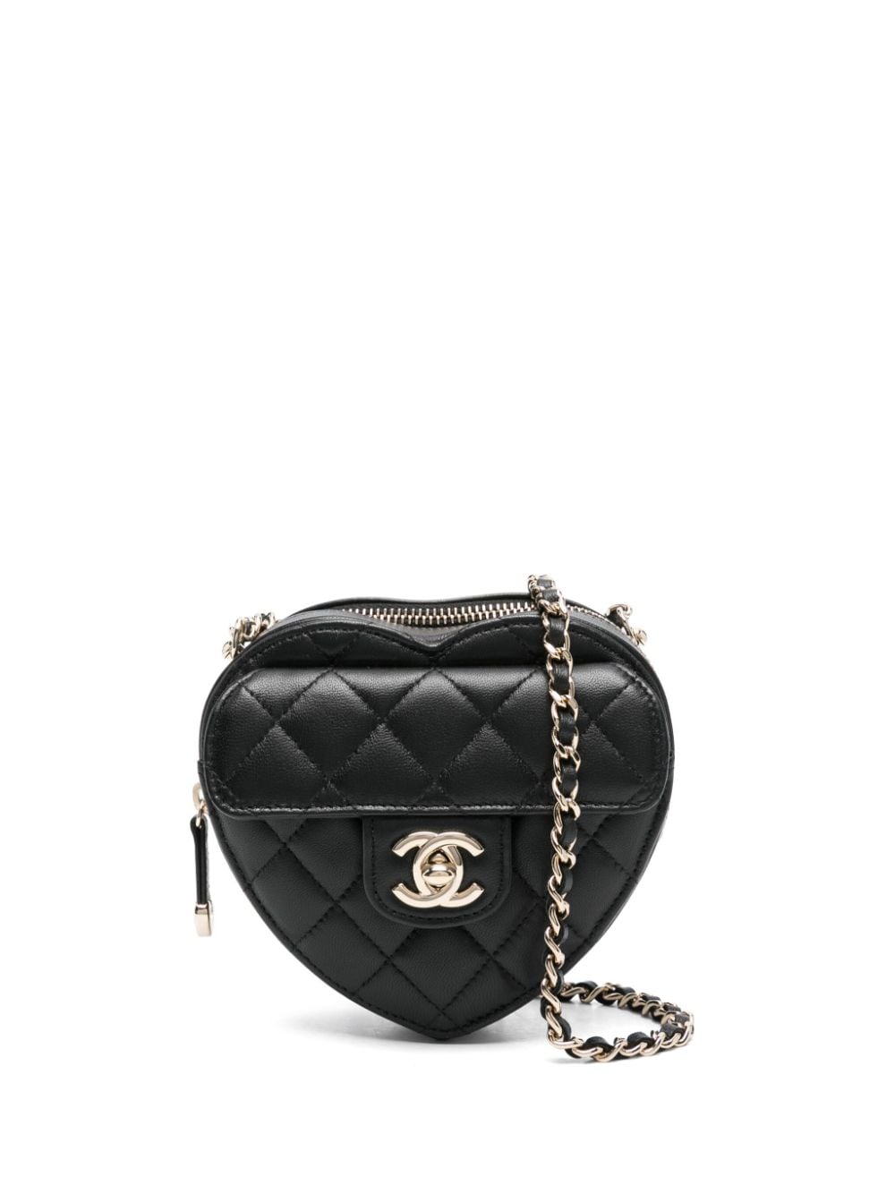 CHANEL Pre-Owned 2022 mini Heart cross body bag - Black von CHANEL Pre-Owned