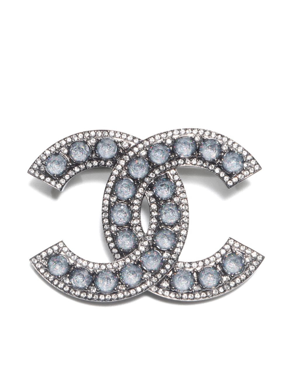 CHANEL Pre-Owned 2023 CC rhinestone brooch - Silver von CHANEL Pre-Owned