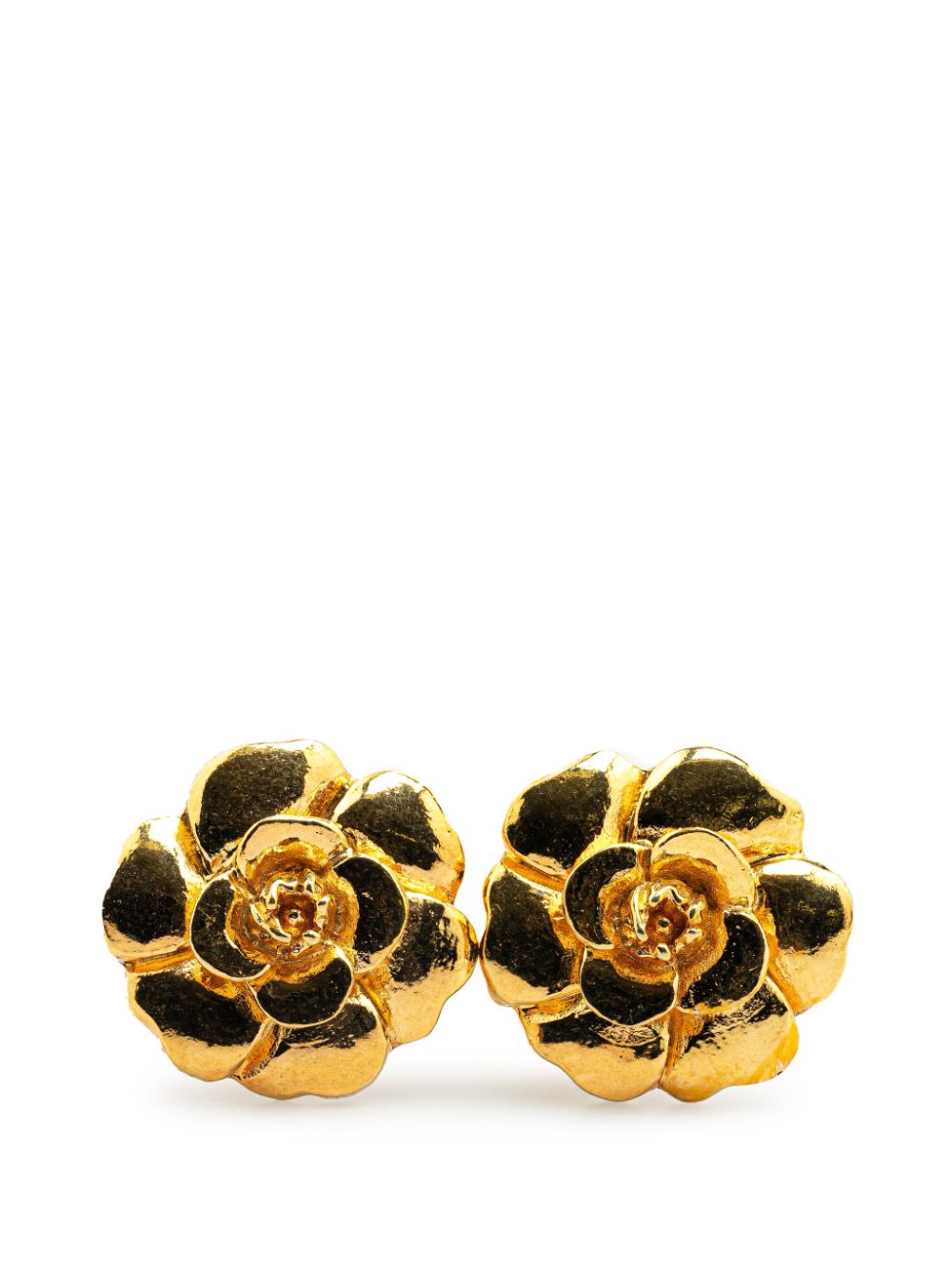 CHANEL Pre-Owned 20th Century Gold Plated Camellia Clip On costume earrings von CHANEL Pre-Owned