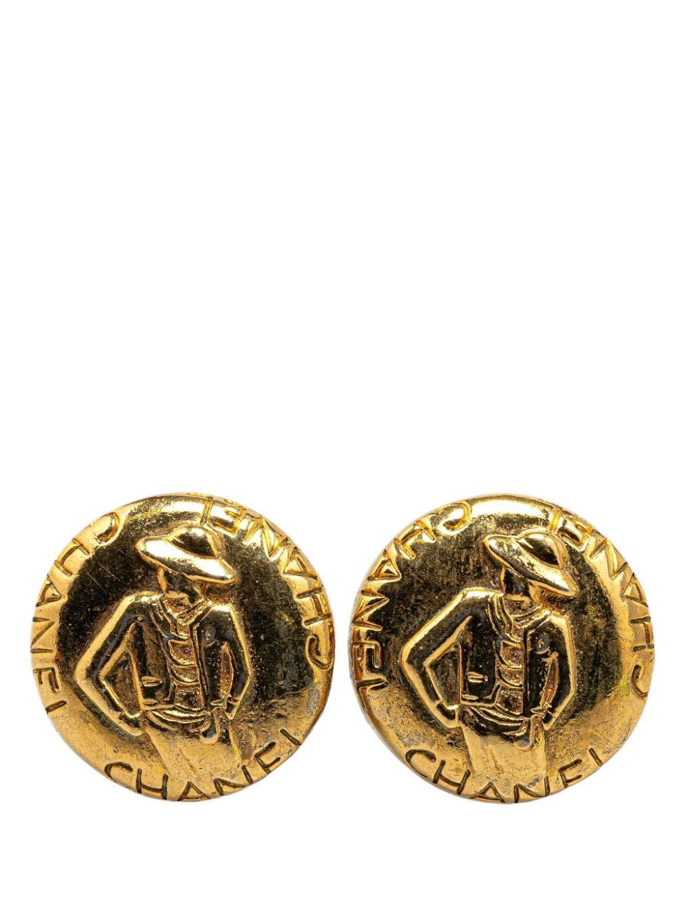 CHANEL Pre-Owned 20th Century Gold Plated Mademoiselle Clip On costume earrings von CHANEL Pre-Owned