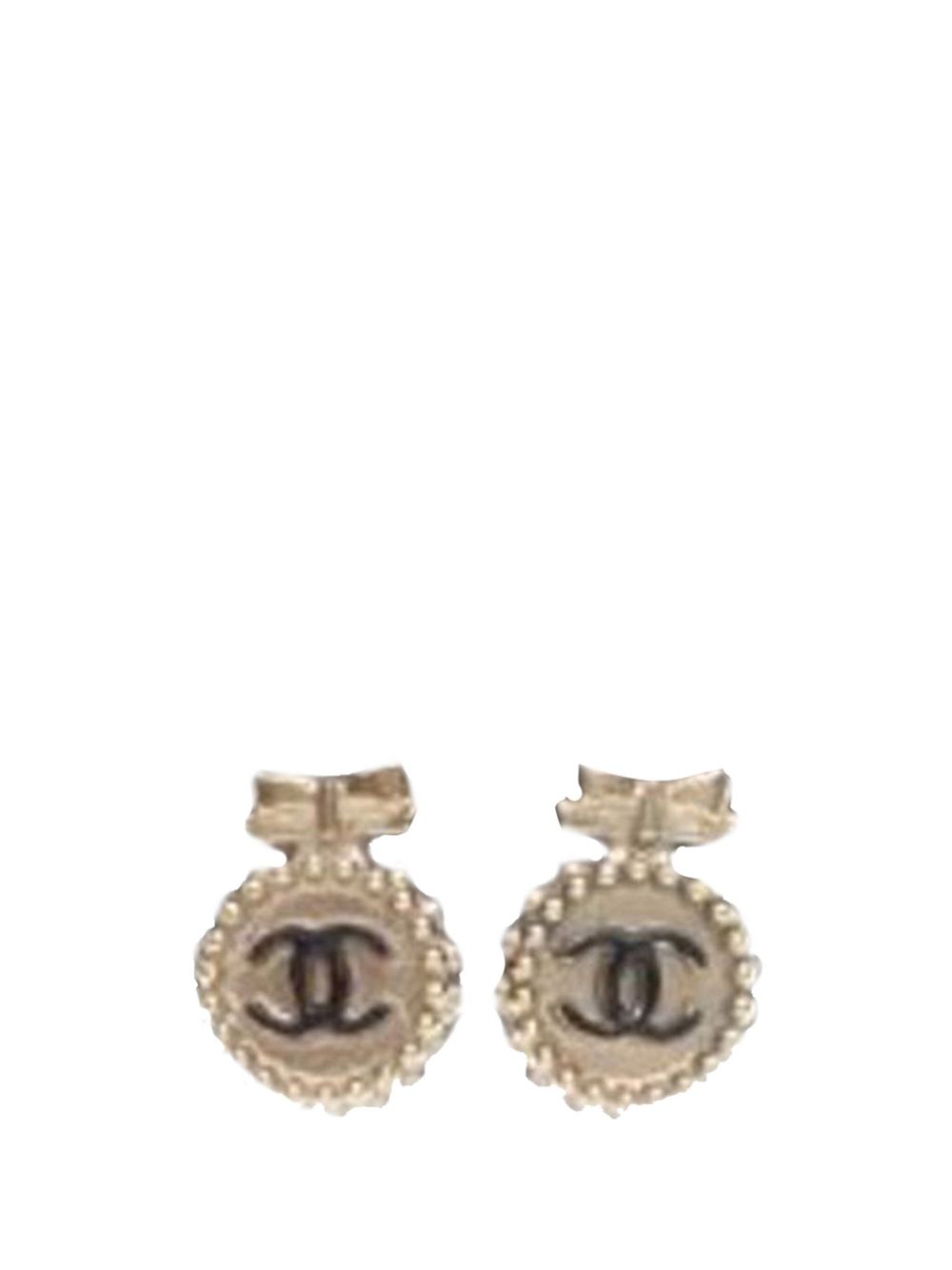 CHANEL Pre-Owned 21st Century Gold Plated CC Bow Push Back costume earrings von CHANEL Pre-Owned