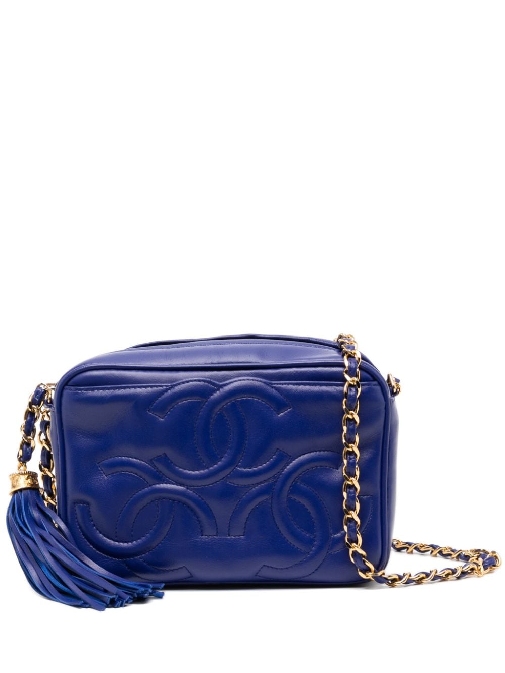 CHANEL Pre-Owned Triple CC Mini Tassel Crossbody Shoulder Bag - Blue von CHANEL Pre-Owned