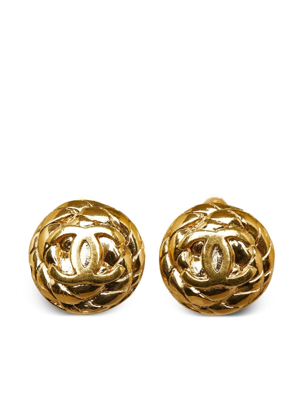 CHANEL Pre-Owned gold-plated CC clip-on earrings von CHANEL Pre-Owned