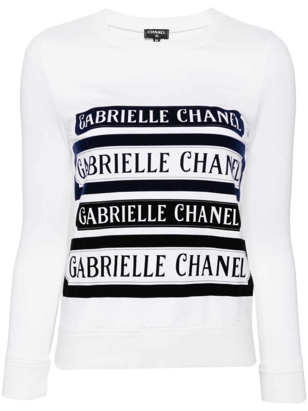 CHANEL Pre-Owned logo-print cotton sweatshirt - White von CHANEL Pre-Owned