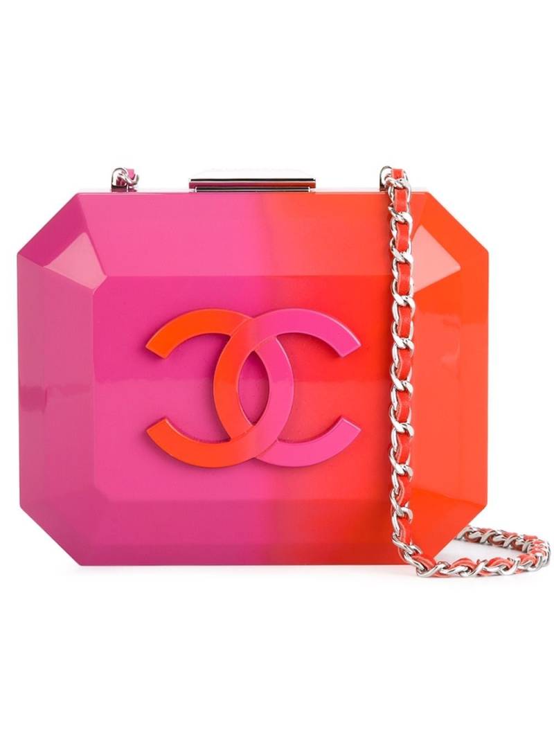 CHANEL Pre-Owned plastic logo clutch - Yellow von CHANEL Pre-Owned