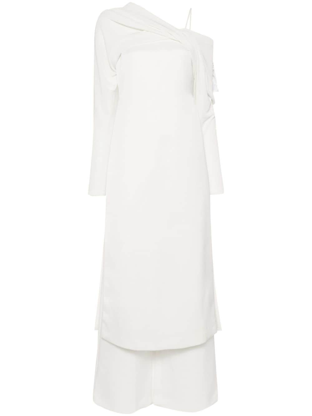 CHATS BY C.DAM asymmetric-neck maxi dress - White von CHATS BY C.DAM