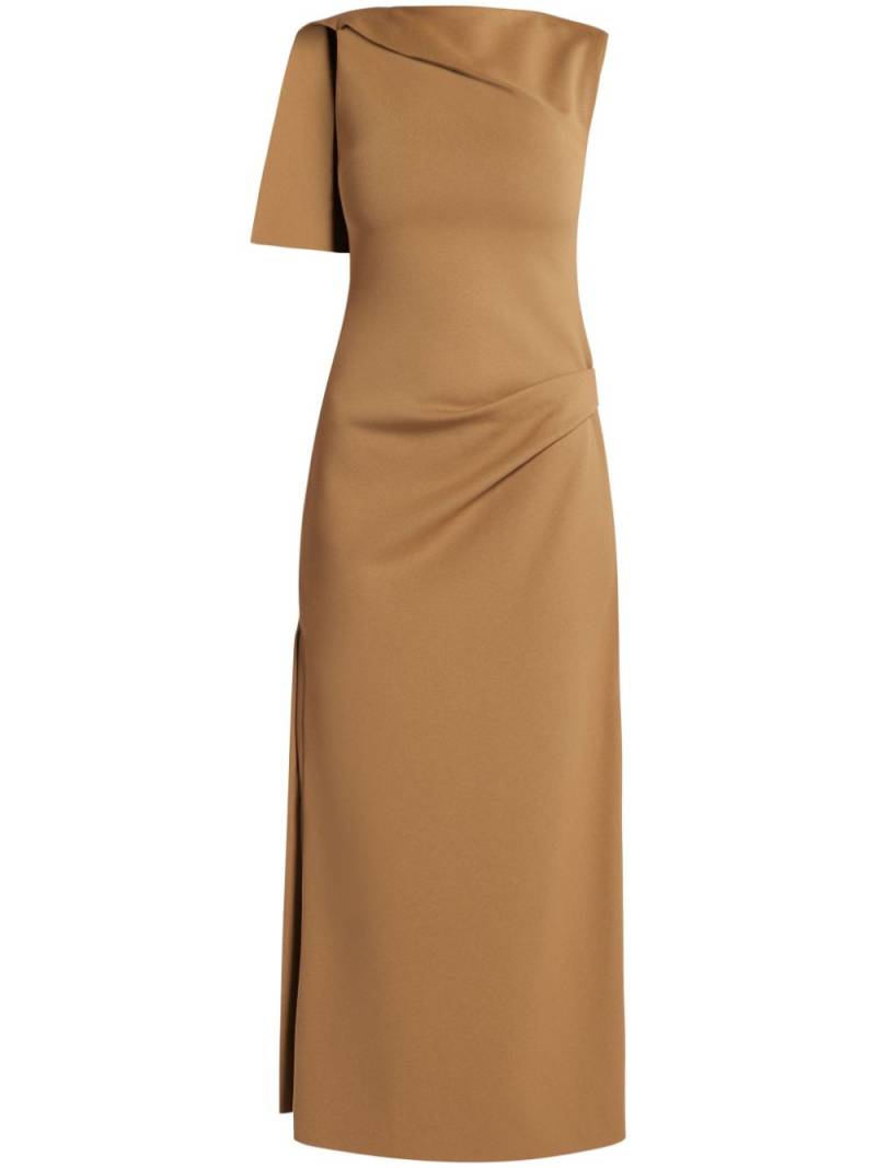 CHATS BY C.DAM draped-neck midi dress - Brown von CHATS BY C.DAM