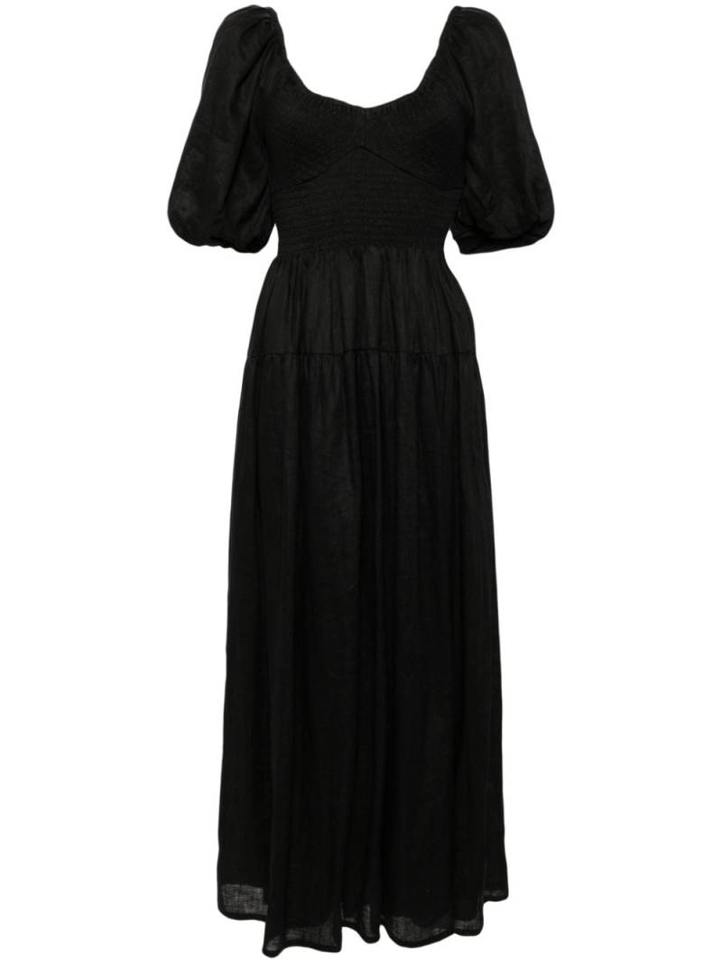 CHÉ Rosarico puff sleeves linen dress - Black von CHÉ