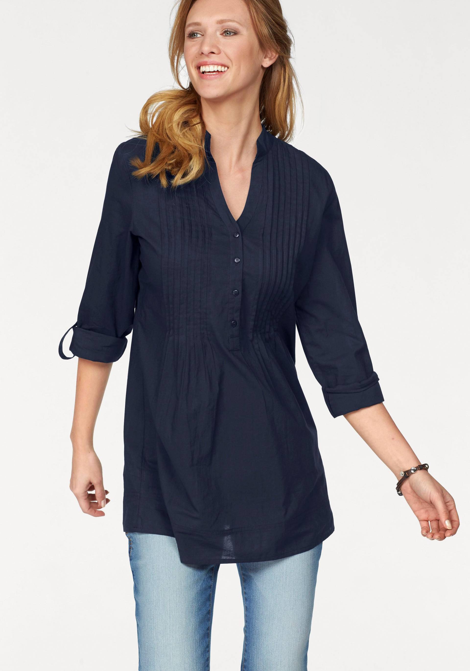 Aniston CASUAL Longbluse, mit dekorativer Biesenverarbeitung von Aniston CASUAL