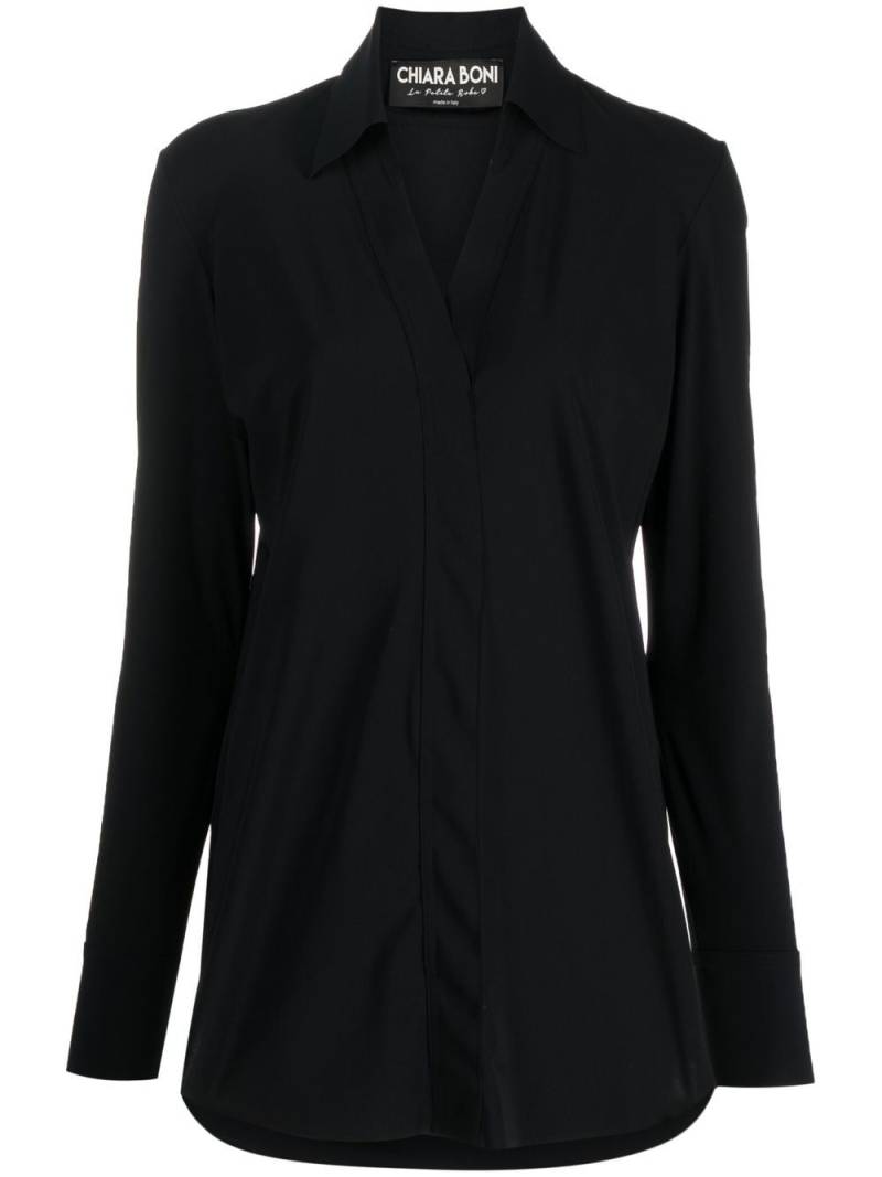 CHIARA BONI La Petite Robe Atena Slim long-sleeve shirt - Black von CHIARA BONI La Petite Robe