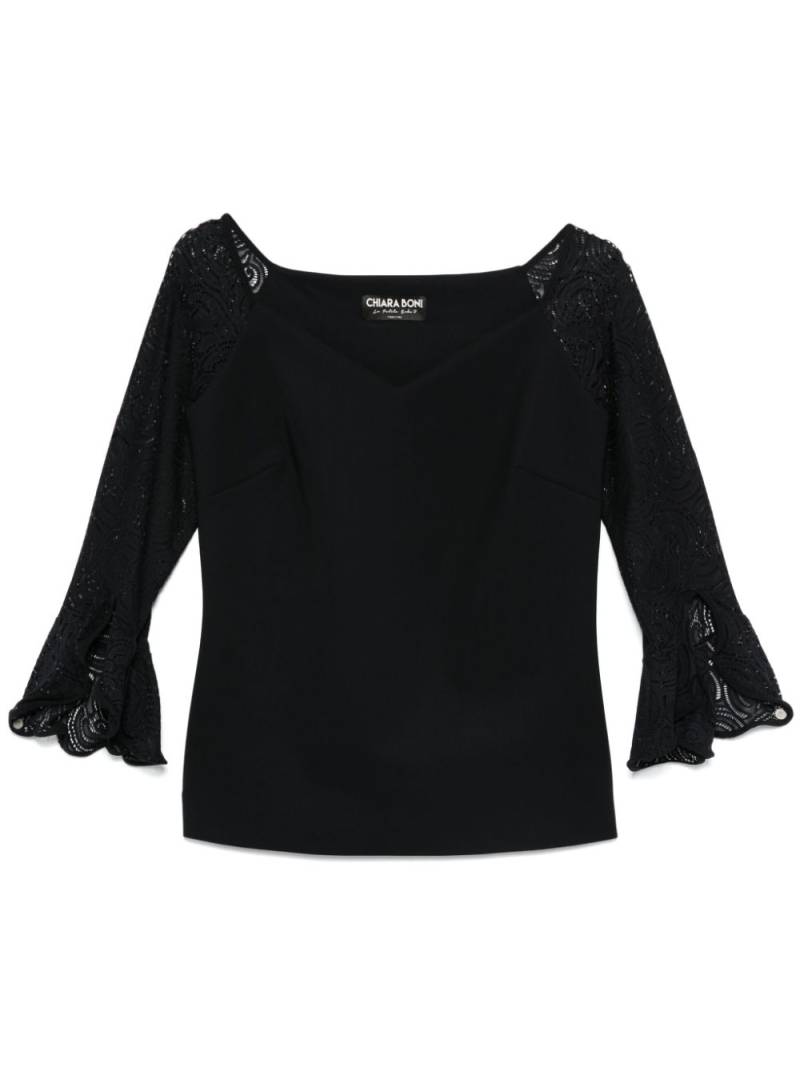 CHIARA BONI La Petite Robe Saffy Lace blouse - Black von CHIARA BONI La Petite Robe