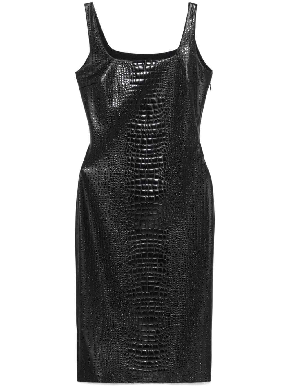 CHIARA BONI La Petite Robe embossed crocodile-effect midi dress - Black von CHIARA BONI La Petite Robe