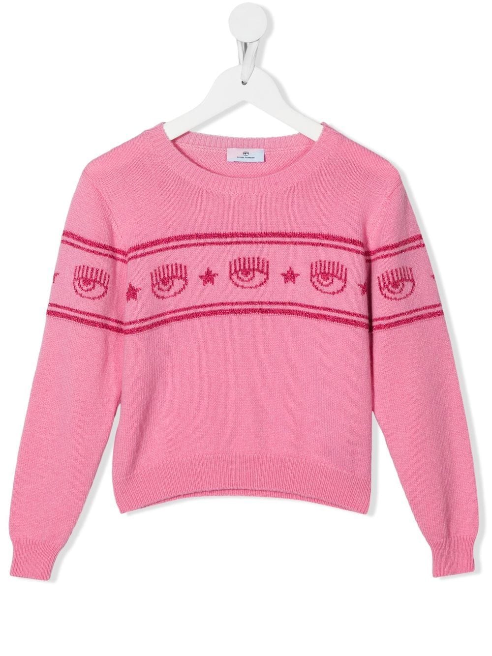 Chiara Ferragni Kids Eyelike-intarsia shimmer jumper - Pink von Chiara Ferragni Kids