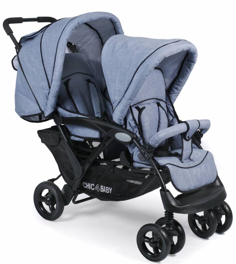 CHIC4BABY Geschwisterwagen »Duo, hellblau«, mit feststellbaren Doppelschwenk-Vorderrädern von CHIC4BABY