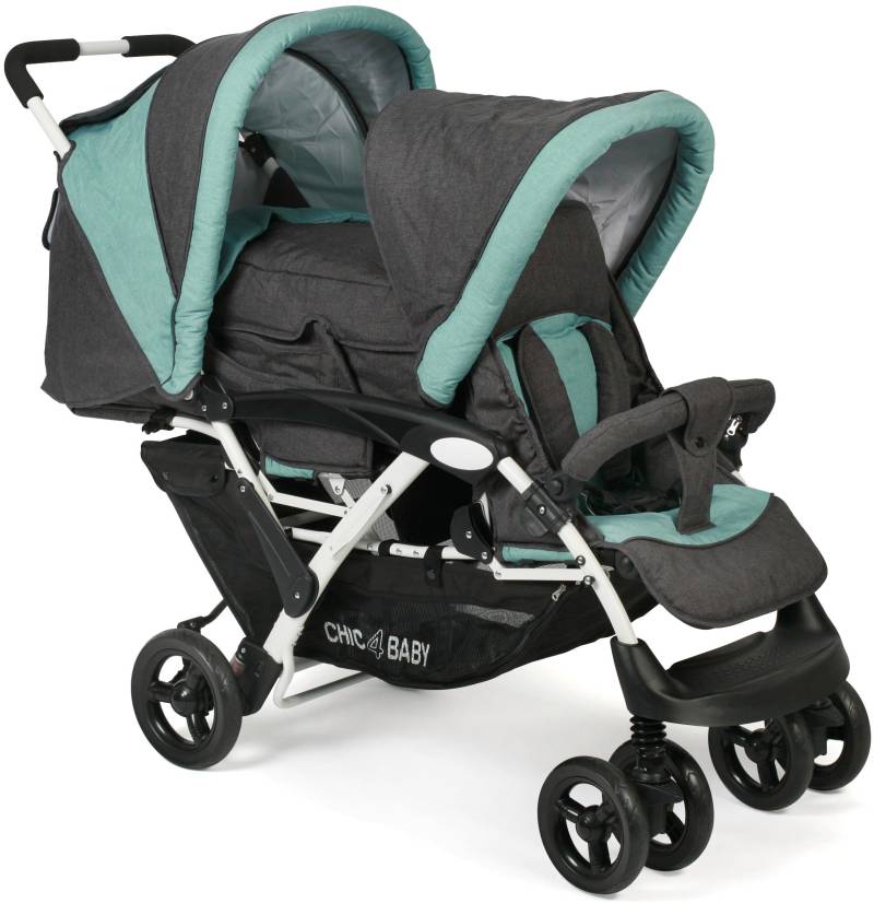 CHIC4BABY Geschwisterwagen »Duo, melange mint«, mit feststellbaren Doppelschwenk-Vorderrädern von CHIC4BABY