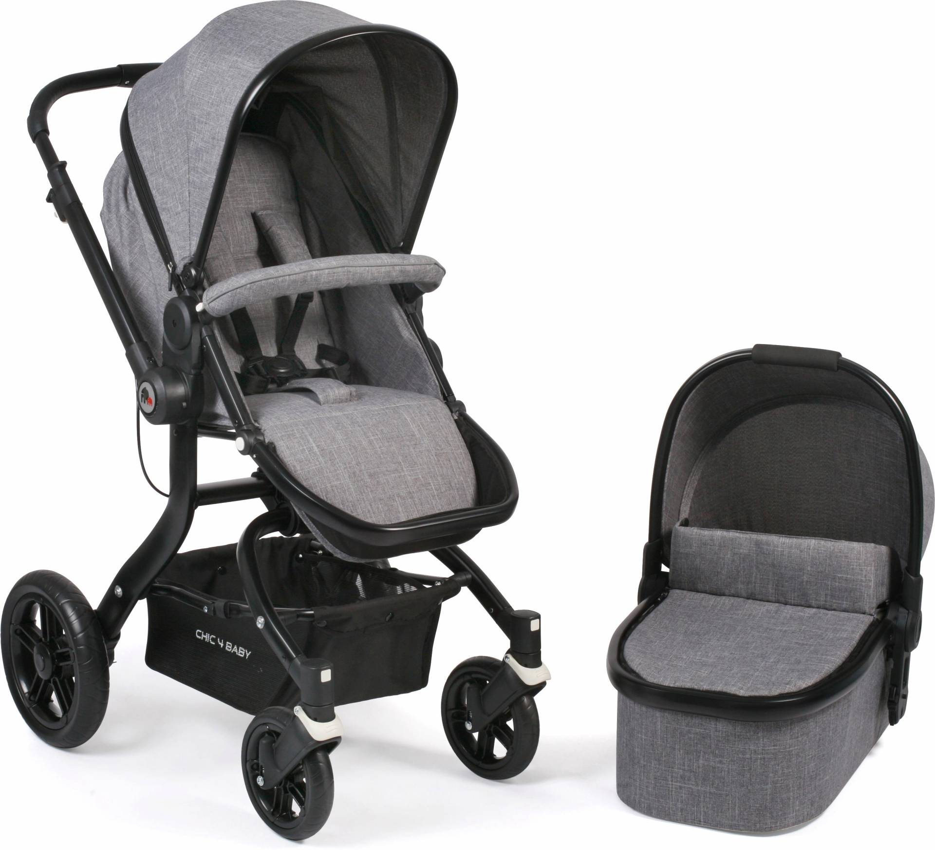 CHIC4BABY Kombi-Kinderwagen »Tano, grau«, 15 kg von CHIC4BABY