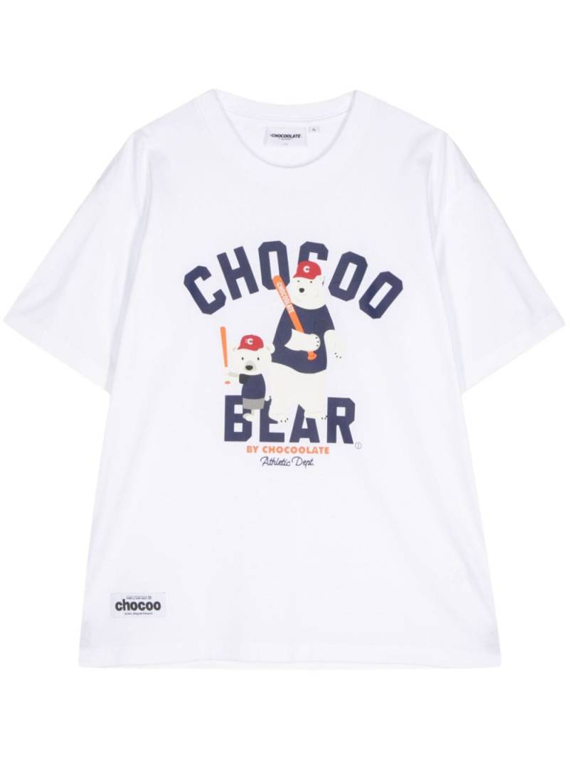 CHOCOOLATE Baseball Bears graphic-print cotton T-shirt - White von CHOCOOLATE