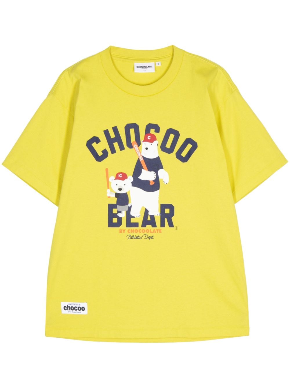 CHOCOOLATE Baseball Bears graphic-print cotton T-shirt - Yellow von CHOCOOLATE