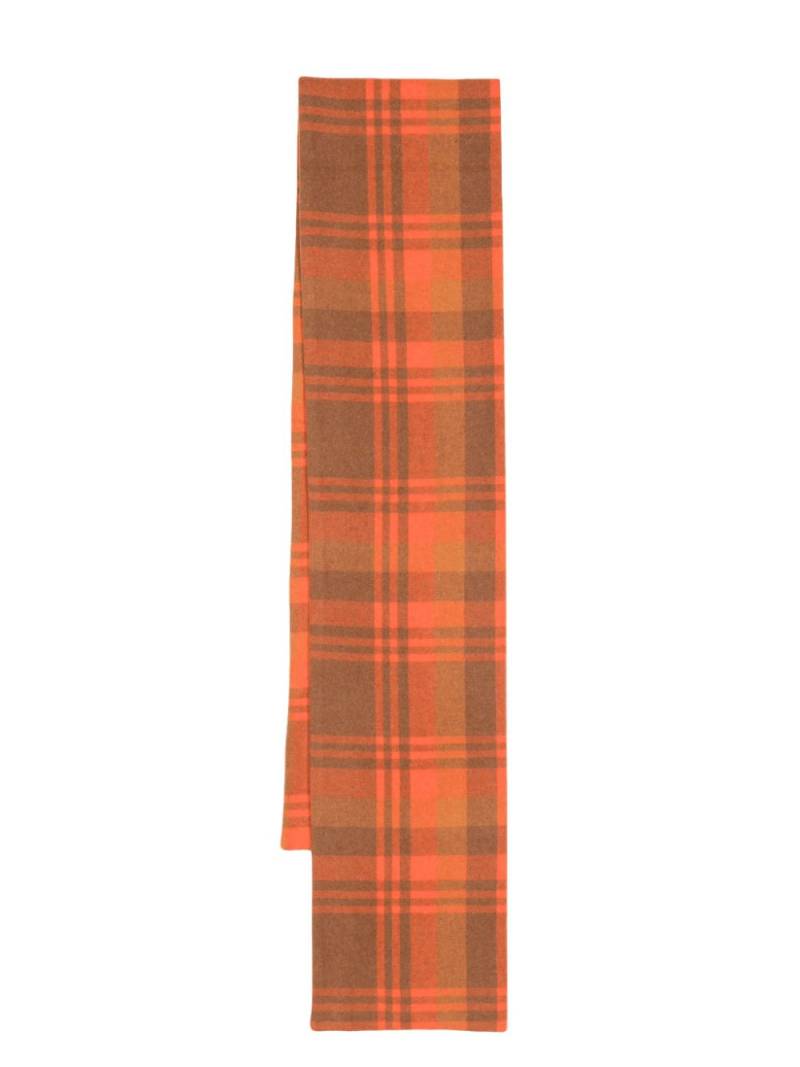 CHOCOOLATE Checked brushed-effect scarf - Orange von CHOCOOLATE